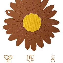 besillia Coasters Set - Non-Slip Coasters Made of Silicone Washable & Reusable Coaster for Kitchen, Dining Table, Office, In 2 Size,Brown Trivet image 3