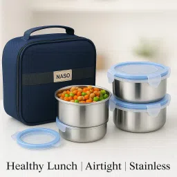 Stainless Steel 4 Containers Lunch Box (1400 ml, Thermoware) 4 Containers Lunch Box-image-65