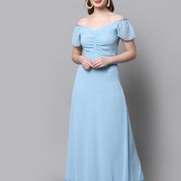Women Maxi Blue Full Length Dress-image-61