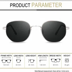 goodina UV Protection, Gradient, Polarized Rectangular Sunglasses (Free Size) image 4