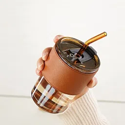 Leather Grip Coffee Cup 400ml Insulated Mug for Hot & Cold Drinks-image-58