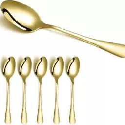 Spoon Set for Dining Table Brass Set of 6 pieces 6.5 Inch Table Spoon Set Brass, Stainless Steel Table Spoon Set-5