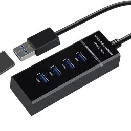 ADZOY 4 Port USB Hub 3.0 with 6 Inch Long Cable for Laptop/PC/MacBook USB Hub 4_Port_3.0_High_Speed_USB_Hub USB Hub-6