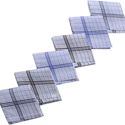 Heart Home Handkerchiefs|Sweat Absorbent Check Print Soft Cotton Hankies,Set of 6 (White) ["White"] Handkerchief-image-54