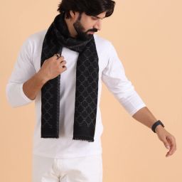 Tweedle Geometric Print Men Muffler-image-16