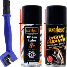 Bicycle Chain Lube and Chain Cleaner Lubricant Spray 150 ML ( Each ) With Chain Cleaner Brush (PTFE Protection) Wet Finish Chain Oil-image-56