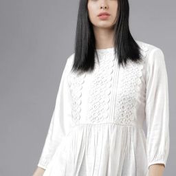 Casual Regular Sleeves Self Design Women White Top-image-100