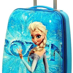 Small Cabin Suitcase (48 cm) 4 Wheels - Frozen Pattern 18 Inch ( 45 cm ) Water Proof Printed Pattern Fashionable Smart School Bag For Kids Comfortable And Ergonomic Handle Luggage Bag For Boy Girls Cabin Luggage’s Bag - Blue-image-22