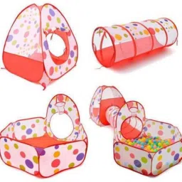 jayaansh traders 3 in 1 Rainbow Ball pool Tunnel With 20 Multi colour Balls… image 2