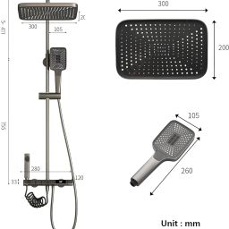 RUVEL Shower Set - Aroha, featuring a Hydropowered Shower Set Digital Display and 3 Water Functions image 4