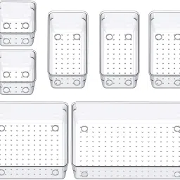 Drawer Organizer Storage for Kitchen, Office, Bathroom, Vanity Makeup | 07 Pcs Drawer Divider-2