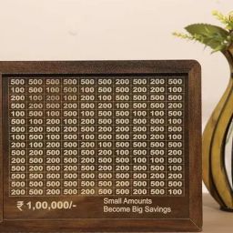 Piggy Bank, Money Bank Savings Plan Wooden Money Box with Counter Rs 100000 Coin Bank-image-19