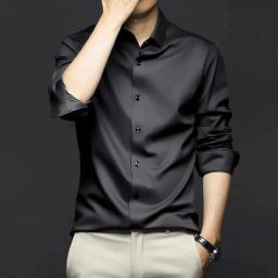 Men Regular Fit Solid Cut Away Collar Party Shirt-image-54