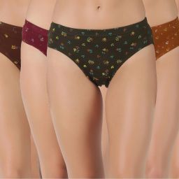 Pack of 12 Dollar Lehar Super Combed Cotton Women's Printed Solid Panty Women Hipster Multicolor Panty-image-2