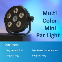 vespa Mini Par DJ Light with 6 Multi-Color LEDs – Ideal for Festivals & Parties Single Shower Laser Light image 4