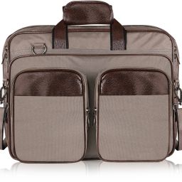 Grey & Brown Color PVC Coated Fabric 28L Messenger Bag For Men SF-BG101 Waterproof Messenger Bag-image-12