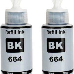 ASV T664 Ink For Ep L130,L380,L210,L220,L310,L350 Printers-(C/M/Y/Bk - 70g x 4) Black - Twin Pack Ink Bottle-picture-12