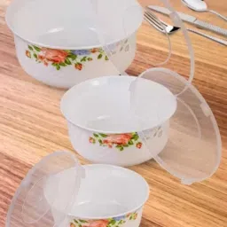 Ceramic Mixing Bowl Round Microwave Shape Bowl Set With Lid serving ceramic bowl 300 500 900 Ml Disposable-image-27