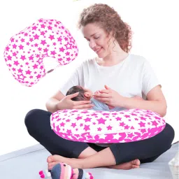 Star-Multi Portable 6 in 1 New Born Baby Feeding Pillow (Pink) Breastfeeding Pillow-image-45