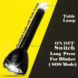 aubade RECHARGEABLE TWO IN ONE FLASH LIGHT WITH BACK LIGHT Torch image 4