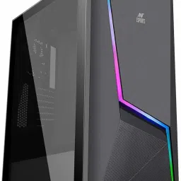 Ant Esports ICE-130AG Mid Tower Computer Case I Gaming Cabinet Supports ATX, Micro-ATX, Mini-ITX Motherboard with Transparent Side Panel 1 x 120 mm Rear Fan Preinstalled - Black Mid Tower Cabinet-picture-3