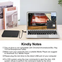 DooBuy USB 3.0 & Type C External DVD Writer Portable DVD Optical Drive Player External DVD Writer image 5