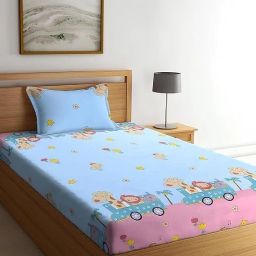 180 TC Cotton Single Printed Flat Bedsheet-image-90