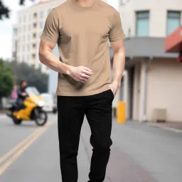 Men Night Suit Set Beige, Black Solid-image-97