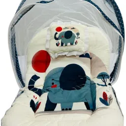 Soft and Comfortable New Born Baby Bedding Set with Protective Mosquito Net Baby Bedding set with Mosquito Net 3D Animal Printed-picture-8