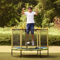 Trampoline for Kids - 55 Inch Trampoline with Safety Net - Spring Cover Padding Trampoline-image-71