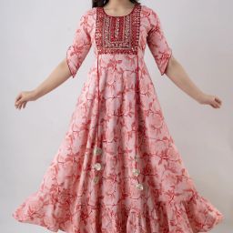 Embroidered Rayon Blend Stitched Anarkali Gown-image-15
