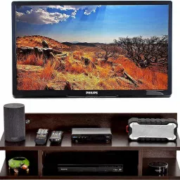 Wooden Floating Set top Box Stand Wall Mounted TV Stand Wall Shelf MDF (Medium Density Fiber), Wooden Wall Shelf-21
