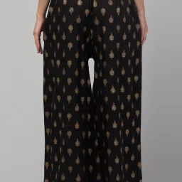 Women Relaxed Black Viscose Rayon Trousers-image-81
