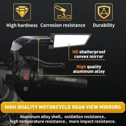 automunk Manual Rear View Mirror For Universal For Bike Universal For Bike image 2