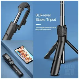 PULTO Tripod Stand Extendable Bluetooth XT01 Selfie Stick+ Lavalier microphone Single Gimbal for Mobile image 2