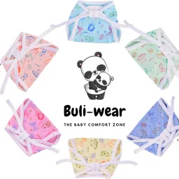 BULI-WEAR New Born Washable Reusable Hosiery Cotton Diapers (Multicolor)Pack of6 image 5