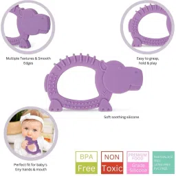 baby moo Soothing Silicon Teether BPA And Toxin Free Elephant And Hippo Soother image 5