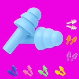 4 Pairs Ear Plugs Soft Silica Gel Noise Reduction-Random Color (Multicolor)-2C Ear Plug-image-83