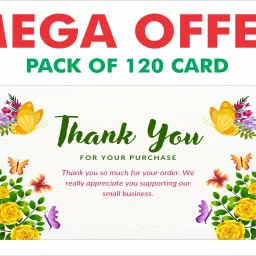 Green and Yellow Flower Thank You for Your Purchase Card Greeting Card-28