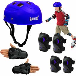 KIDS Skating & Cycling Protective Tranning Set (4 Pcs Set) SIZE M BLUE Skating Guard Combo-2