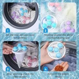 purchias 3PC Filter Remover Washing Machine Floating Lint Mesh Net Bag Hair Catcher Pouch Washing Machine Net image 3