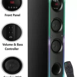 Qcluellu 380 =FG TOWER SPEAKER DJ Sound Stereo bass Built-in FM 80 W Bluetooth Tower Speaker-picture-19