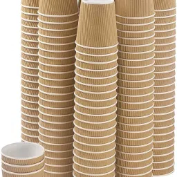Pack of 25 Paper RIPPLE 200ML CUPS, USES IN COFFEE, TEA, CAPPUCCINO AND OTHER HOT COLD BEVERAGE-98