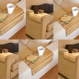 Wood Sofa Armrest Tray Foldable Dining Table Mat Suitable For Food/Drinks/Snacks Tray Serving Set-17