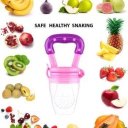 saraswati kart Baby Fruit Nibbler, Teether & Spoon Feeder For feeding Fruit Shape (Pack of 2) - Silicone image 3
