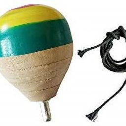 Wooden Hand Spinning Top & Spindle Top with Cotton Rope (MultiColor - Pack of 2)-31