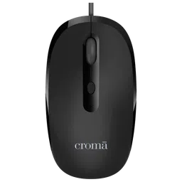 Croma Wired Optical Mouse with 4 Buttons (2400 DPI Adjustable, Ambidextrous Design, Black)-24