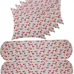 Combo Set of 5 Cushion And 2 Microfibre Floral Bolster Pack of 7-image-21