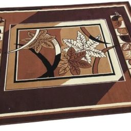 Maroon, Gold, White Polyester Carpet-image-30