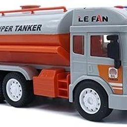 Oil Tanker Truck Toy Pull Back Tanker Truck Toy with Light and Sound-image-13